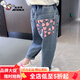 奧特曼女童褲子春秋季牛仔褲韓版兒童愛(ài)心口袋洋氣寶寶休閑褲2025新款潮 熱售藍色 120 身高110-120cm年齡6-7歲