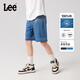 Lee童裝男童純棉牛仔褲2023夏季時尚復(fù)古簡約牛仔短褲 淺藍(lán) 140 