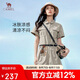 駱駝（CAMEL）戶外速干連體短褲女寬松工裝風夏季防曬抵紫外線收腰顯瘦套裝4074