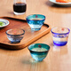 日本aderia石塚硝子津輕五色杯彩色玻璃杯手工清酒杯小酒杯茶杯 海洋四色杯（原裝禮盒）