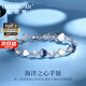 紀(jì)思梵（CHEESEFAN）輕奢時(shí)尚首飾海洋之心藍(lán)水晶手鏈女七夕情人節(jié)生日禮物送女友 海洋之心手鏈A【本地倉不刻字】