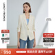 朗姿醋酸法式設(shè)計(jì)感氣質(zhì)西服外套女夏季新款設(shè)計(jì)感休閑西裝 米白色 XL