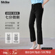 MsShe【面膜微喇牛仔褲】大碼女裝2025秋夏季胖mm顯瘦直筒七分褲子 牛仔黑色現(xiàn)貨 2XL