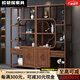 歐碧居新款實(shí)木博古架新中式茶室置物架展示柜客廳隔斷梅花多寶閣書架子 胡桃色 梅花博古架雙組合(橡木加厚)
