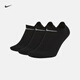 耐克（NIKE）官方LIGHTWEIGHT速干訓(xùn)練船襪(3雙)秋季支撐柔軟SX7678 010黑/(白) L