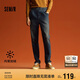森馬牛仔褲男加絨保暖長褲冬復(fù)古肌理感寬松錐形109724124107