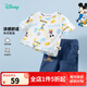 迪士尼寶寶（Disney Baby）童裝男童套裝潮酷米奇短袖套裝舒適柔軟24年夏新品 白色+牛仔藍 90