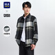 HLA海瀾之家長(cháng)袖襯衫男冬季寬松磨毛格子休閑襯衣男