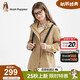 暇步士（Hush Puppies）童裝女童外套25春季新款兒童連帽風衣簡約氣質上衣 暖卡其 150 