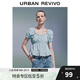 UR2025夏季新款女裝拼接蕾絲打攬設(shè)計短袖罩衫襯衫UYY250032
