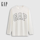 GAP男女裝2025秋季新款LOGO印花寬松純棉圓領(lǐng)長(cháng)袖T恤上衣786288 白色 XL (180/100A)亞洲尺碼