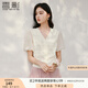 香影法式v領(lǐng)拼接針織衫女2025夏季新款正肩泡泡袖開衫米白色上衣 米白 M 160/84A/95-110斤