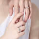 DR求婚鉆戒1克拉情侶對(duì)戒一對(duì)莫桑石銀戒指高級(jí)感食指設(shè)計(jì)送禮佳選