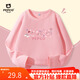 小豬班納女童長袖T恤春秋季2025新款女孩洋氣圓領(lǐng)套頭衫兒童秋裝薄款上衣