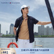 TOMMY HILFIGER【舒適府綢】夏季男裝商務(wù)休閑易打理短袖襯衣襯衫男外套78J9746 藏青色FAP M （推薦：135-150斤）