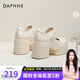 達(dá)芙妮法式厚底瑪麗珍鞋女學(xué)院風(fēng)淺口高跟鞋2025春季新款時(shí)尚百搭單鞋 米色 37 (235mm) 標(biāo)準(zhǔn)碼