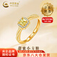 中國黃金（CHINA GOLD）黃金小方糖戒指女款足金指環(huán)活口可調節(jié)情人節(jié)生日禮物送女友老婆 【今/次日達】小方糖戒指【白】約1.3g