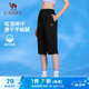 駱駝（CAMEL）速干寬松透氣直筒梭織女七分運(yùn)動(dòng)褲 J24BZ0L7050 幻影黑 S