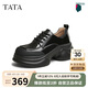 他她（TATA）英倫厚底小皮鞋女2025春CCJ03AM5 黑色 35