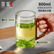 雅集加厚耐熱玻璃杯月牙茶隔大容量豪飲杯800ml帶把男士過(guò)濾泡茶水杯