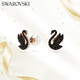 施華洛世奇（SWAROVSKI）SWAN黑天鵝仿珍珠耳環(huán)耳釘生日禮物女5684608