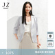 玖姿·安娜蔻OL通勤風(fēng)一?？垴g領(lǐng)醋酸短西裝女2025夏季新款 淺藍(lán)灰 L