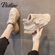 Vistline老爹鞋女2025新款春季女鞋ins厚底運動(dòng)風(fēng)休閑鞋女韓版簡(jiǎn)約鞋子女 卡其 35