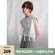 ELLE白色新中式氣質(zhì)無袖圓領(lǐng)T恤女2024夏季新款寬松顯瘦寫意上衣 米白 M