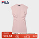 FILA 斐樂官方女裝針織連衣裙2025夏季新款時尚休閑無袖收腰裙子 赤粉色-PK M 165/84A/M