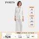 PORTS寶姿女裝2024春夏新款時(shí)尚闊腿長褲子簡約純色松緊開衩直筒褲 奶白色 XS (2)