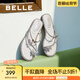 百麗（Belle）小福蝶閃耀平底水鉆夾腳拖鞋女2025夏季新款商場(chǎng)同款拖鞋D6D1DBT5 銀色 37 (235mm)