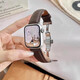 格匯品牌原裝適用蘋果S10表帶apple iwatch9/8/7真皮蝴蝶扣腕帶Ultra2 荔枝紋蝴蝶扣皮帶【褐色】 適用iwatch10【42MM表盤】