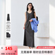 梵希蔓時尚簡約灰色背心連衣裙女2025年夏季新款修身顯瘦圓領(lǐng)長裙 M9852 灰色 L