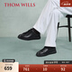 THOM WILLS男士休閑皮鞋男夏季全牛皮板鞋男黑色英倫平底小黑鞋 黑色G073-1 41 /7.5碼