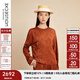 例外（EXCEPTION）新中式春夏襯衣薄設(shè)計感優(yōu)雅古典女裝襯衫 深橙/29 XL