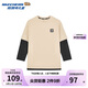 Skechers斯凱奇童裝男女童假兩件長袖T恤衫春秋插肩袖休閑上衣L125K070
