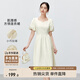 尚都比拉法式連衣裙夏季女裝氣質(zhì)女神范中長(cháng)款a字顯瘦裙子 杏色 L