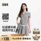 森馬（Semir）套裝女短款假兩件上衣松緊腰傘裙2025夏季時尚兩件套107425117002