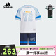 阿迪達(dá)斯（adidas）童裝25夏季男小童兒童短袖運(yùn)動(dòng)套裝三葉草棉質(zhì)T恤短褲兩件KC1514