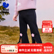 迷你巴拉女童冬新款彈力加絨褲子長褲可愛寶寶喇叭褲 黑色90001 130