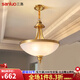 三洛（SANLUO）美式吊燈玄關臥室餐廳燈北歐全銅吧臺入戶別墅復古走廊過道燈8003 新款4P(直徑40cm)+三色LED燈泡