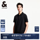 杰克·瓊斯（JACK&JONES）夏季新款男士純色簡(jiǎn)約時(shí)尚舒適商務(wù)休閑純棉polo衫男裝225106001 S03黑色 常規(guī) S