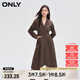 ONLY時(shí)尚收腰傘裙中長(zhǎng)款翻領(lǐng)襯衫連衣裙女|124107002 E09 深塵灰色CHOCOLATE BROWN M (165) 84A