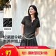 森馬（Semir）套裝女短款假兩件上衣松緊腰傘裙2025夏季時尚兩件套107425117002