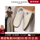 CAMILA KSENIA厚底德訓鞋2025年新款小白鞋女款時(shí)尚潮流顯高顯瘦休閑運動(dòng)阿甘鞋 米色 36