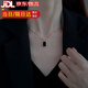 GJXBP925純銀項鏈女黑色2025新款爆款小眾輕奢設(shè)計高級感鎖骨頸鏈吊墜 黑色方牌項鏈