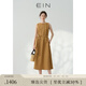 EIN輕舒亞麻 EIN言文藝復(fù)古質(zhì)感通勤腰帶可調(diào)節(jié)無袖連衣裙夏季新款 咖色 L