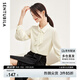 尚都比拉優(yōu)雅氣質(zhì)輕熟時尚飄帶領(lǐng)襯衫女長袖雪紡衫通勤百搭上衣 杏色 S 