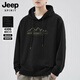 JEEP SPIRIT吉普連帽衛(wèi)衣男款秋季休閑潮流套頭衫男士寬松百搭上衣 黑色 XL