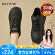 達(dá)芙妮（DAPHNE）板鞋女新款冬季保暖加絨加厚時(shí)尚厚底面包鞋百搭休閑低幫鞋 黑色/加絨跟高4cm 38 (240mm)